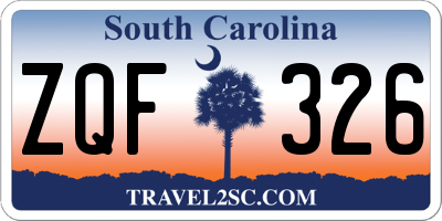 SC license plate ZQF326