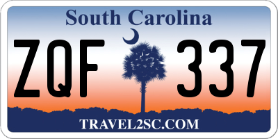 SC license plate ZQF337