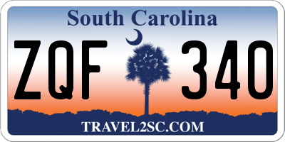 SC license plate ZQF340