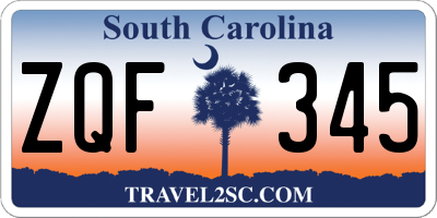 SC license plate ZQF345
