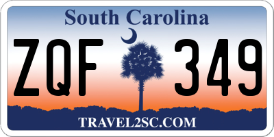 SC license plate ZQF349