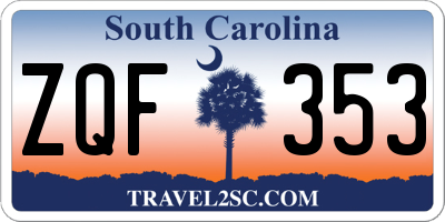 SC license plate ZQF353