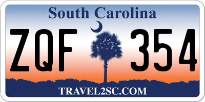 SC license plate ZQF354