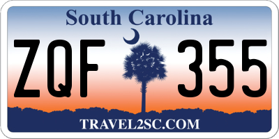 SC license plate ZQF355