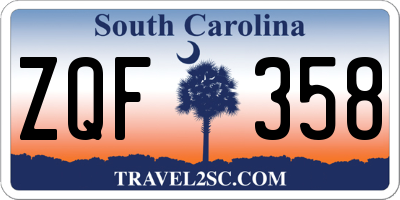 SC license plate ZQF358