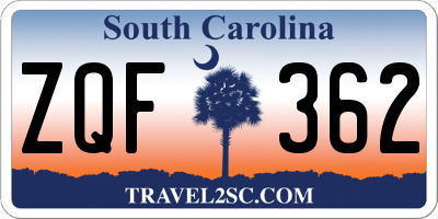 SC license plate ZQF362
