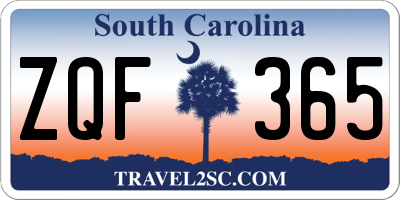 SC license plate ZQF365