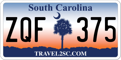 SC license plate ZQF375