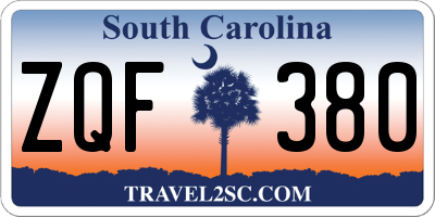 SC license plate ZQF380