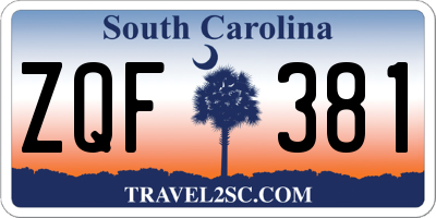 SC license plate ZQF381