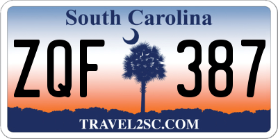 SC license plate ZQF387