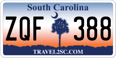 SC license plate ZQF388