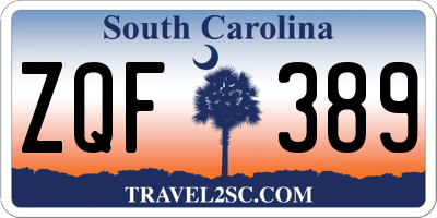 SC license plate ZQF389