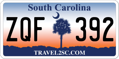 SC license plate ZQF392