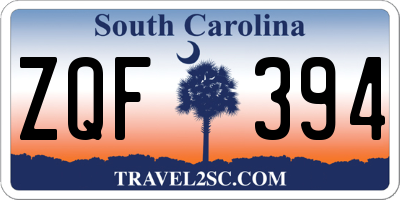 SC license plate ZQF394