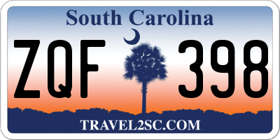 SC license plate ZQF398