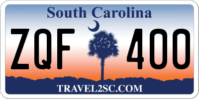 SC license plate ZQF400