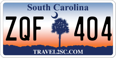 SC license plate ZQF404
