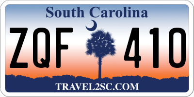 SC license plate ZQF410
