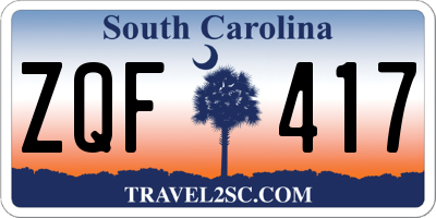 SC license plate ZQF417