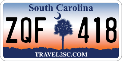 SC license plate ZQF418
