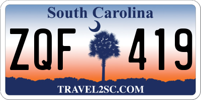 SC license plate ZQF419