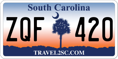 SC license plate ZQF420