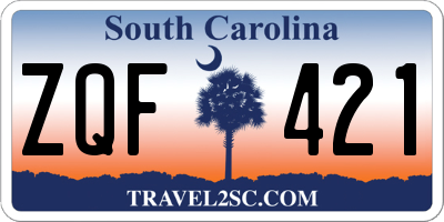 SC license plate ZQF421