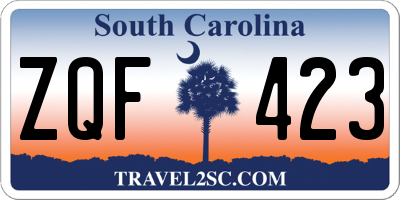 SC license plate ZQF423