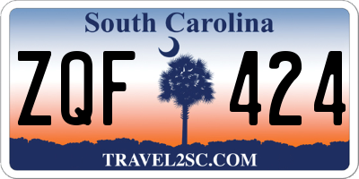 SC license plate ZQF424
