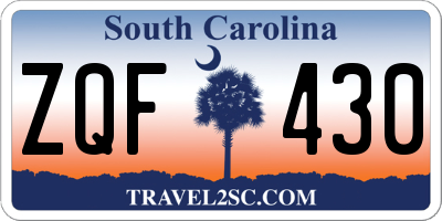 SC license plate ZQF430