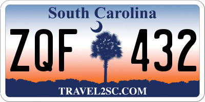 SC license plate ZQF432