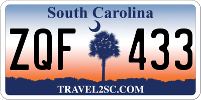 SC license plate ZQF433