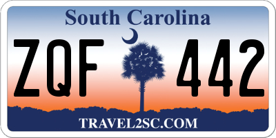 SC license plate ZQF442