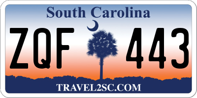 SC license plate ZQF443