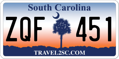 SC license plate ZQF451