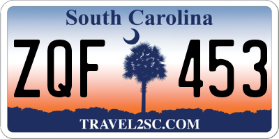 SC license plate ZQF453