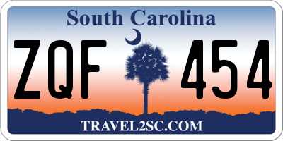 SC license plate ZQF454