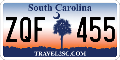 SC license plate ZQF455