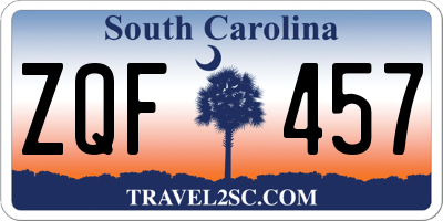 SC license plate ZQF457