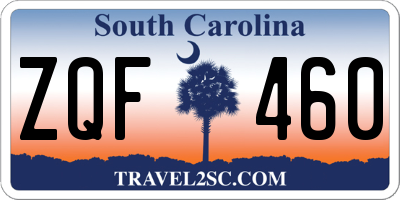 SC license plate ZQF460