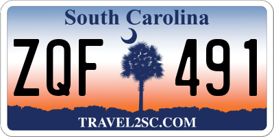SC license plate ZQF491