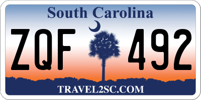 SC license plate ZQF492