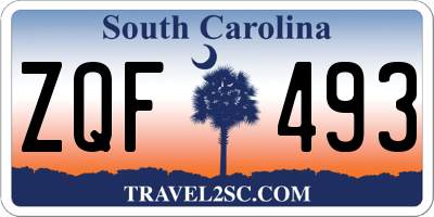 SC license plate ZQF493