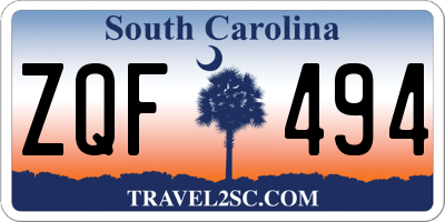 SC license plate ZQF494