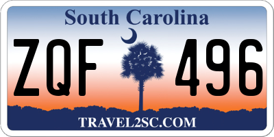SC license plate ZQF496