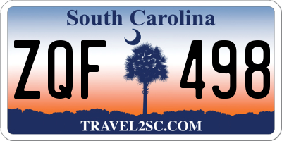 SC license plate ZQF498