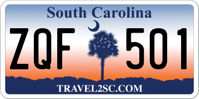 SC license plate ZQF501