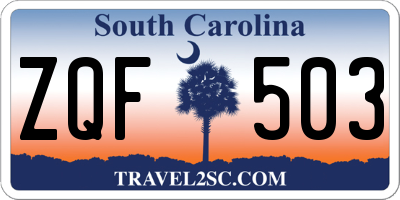 SC license plate ZQF503