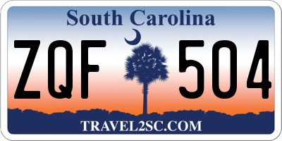 SC license plate ZQF504